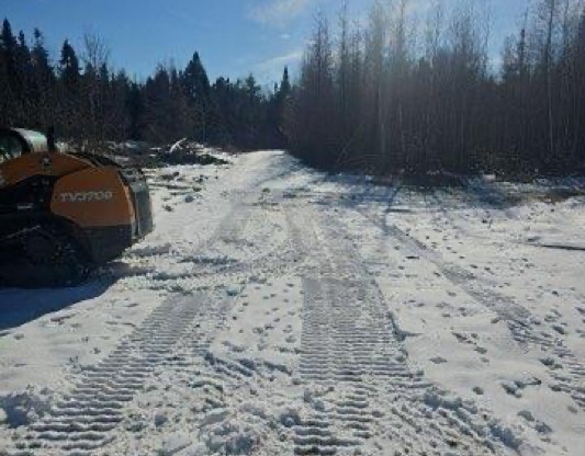 snowy road at site